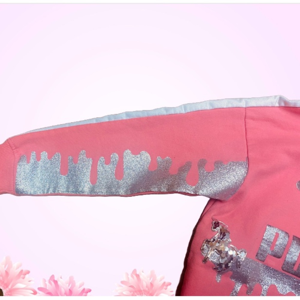 Puma Pink Graphic Kids Hoodie - Picture 5 of 6